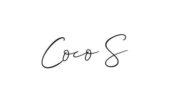 How to make Coco S signature? Allison_Script is a professional autograph style. Create handwritten signature for Coco S name. Coco S signature style 2 images and pictures png