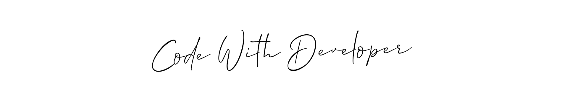 How to make Code With Developer signature? Allison_Script is a professional autograph style. Create handwritten signature for Code With Developer name. Code With Developer signature style 2 images and pictures png