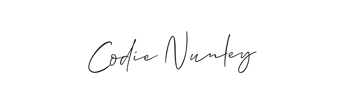 Here are the top 10 professional signature styles for the name Codie Nunley. These are the best autograph styles you can use for your name. Codie Nunley signature style 2 images and pictures png