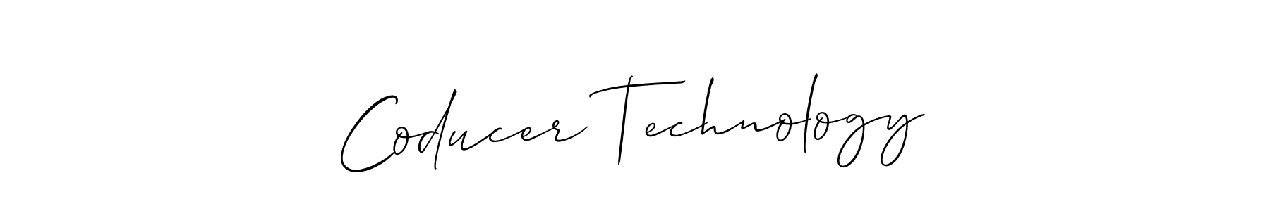 How to Draw Coducer Technology signature style? Allison_Script is a latest design signature styles for name Coducer Technology. Coducer Technology signature style 2 images and pictures png