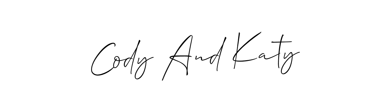 Cody And Katy stylish signature style. Best Handwritten Sign (Allison_Script) for my name. Handwritten Signature Collection Ideas for my name Cody And Katy. Cody And Katy signature style 2 images and pictures png