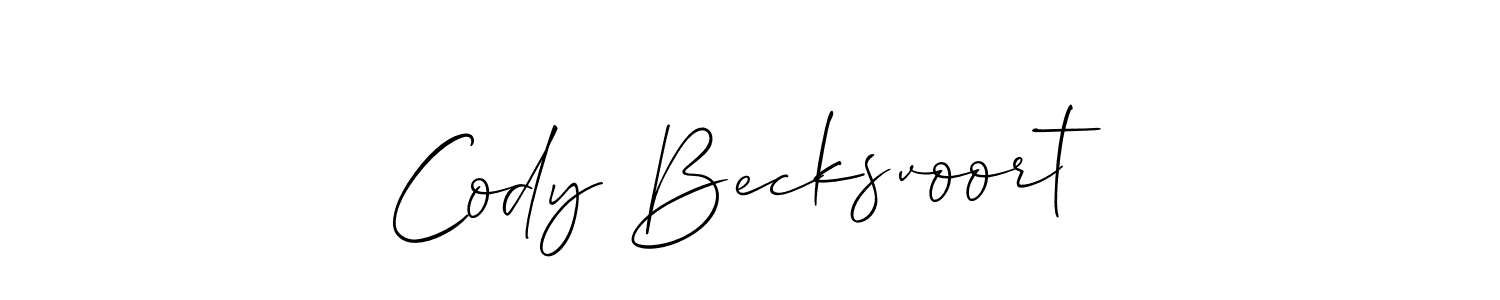 Make a short Cody Becksvoort signature style. Manage your documents anywhere anytime using Allison_Script. Create and add eSignatures, submit forms, share and send files easily. Cody Becksvoort signature style 2 images and pictures png