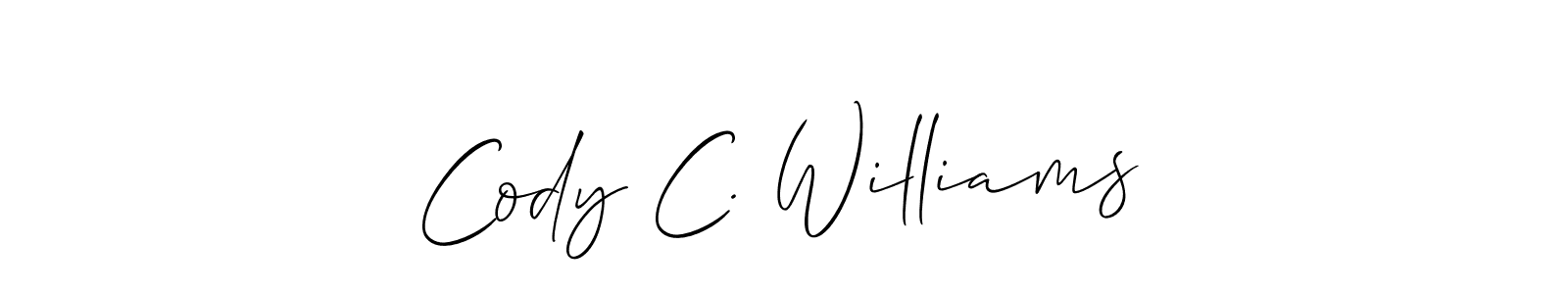 Make a beautiful signature design for name Cody C. Williams. With this signature (Allison_Script) style, you can create a handwritten signature for free. Cody C. Williams signature style 2 images and pictures png