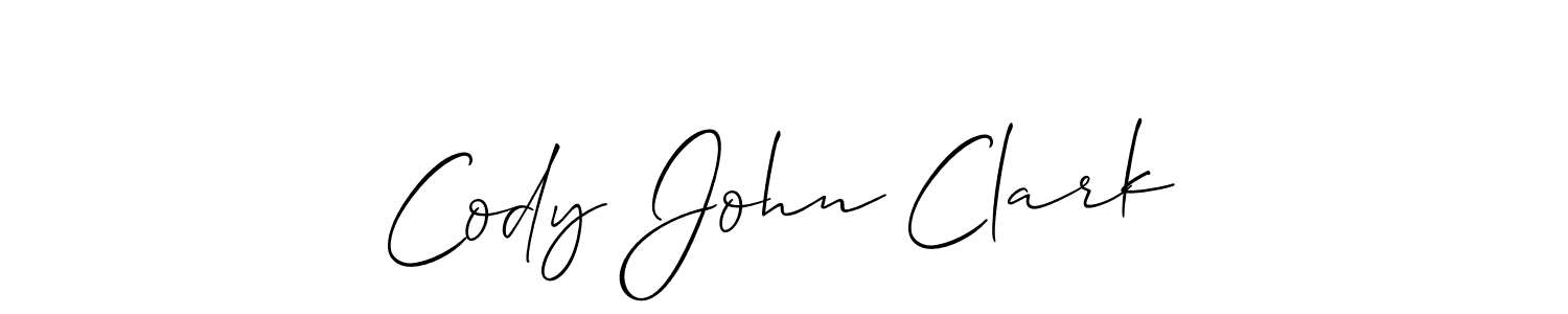 Create a beautiful signature design for name Cody John Clark. With this signature (Allison_Script) fonts, you can make a handwritten signature for free. Cody John Clark signature style 2 images and pictures png