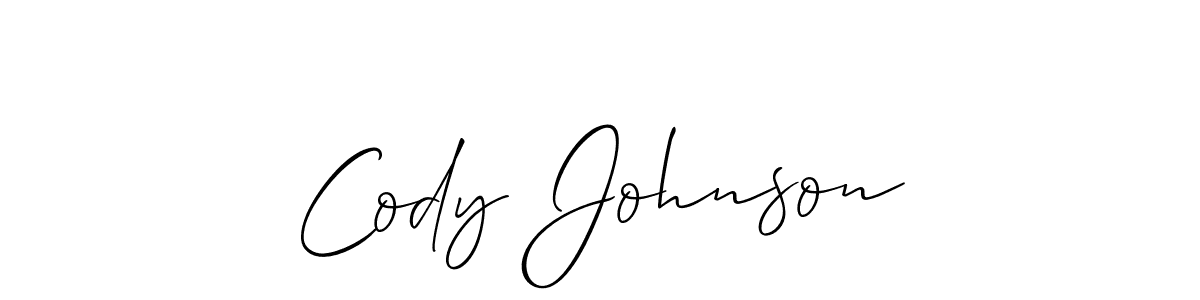 The best way (Allison_Script) to make a short signature is to pick only two or three words in your name. The name Cody Johnson include a total of six letters. For converting this name. Cody Johnson signature style 2 images and pictures png