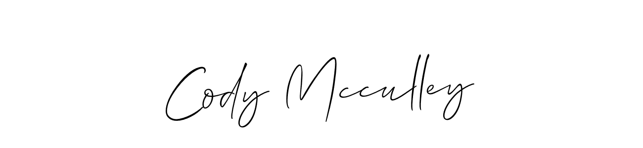 The best way (Allison_Script) to make a short signature is to pick only two or three words in your name. The name Cody Mcculley include a total of six letters. For converting this name. Cody Mcculley signature style 2 images and pictures png