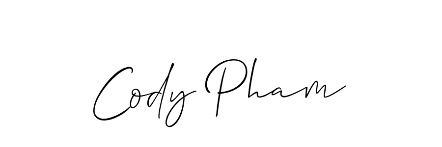 if you are searching for the best signature style for your name Cody Pham. so please give up your signature search. here we have designed multiple signature styles  using Allison_Script. Cody Pham signature style 2 images and pictures png