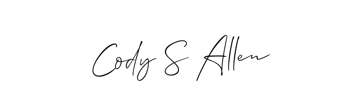The best way (Allison_Script) to make a short signature is to pick only two or three words in your name. The name Cody S Allen include a total of six letters. For converting this name. Cody S Allen signature style 2 images and pictures png