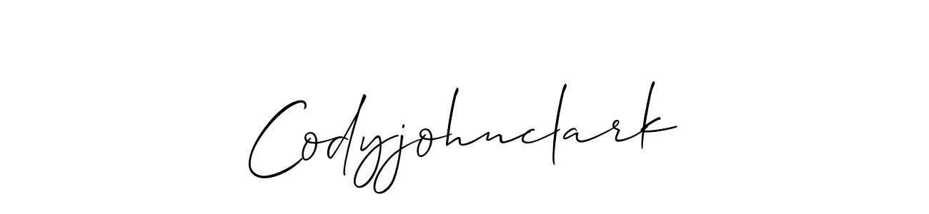 Create a beautiful signature design for name Codyjohnclark. With this signature (Allison_Script) fonts, you can make a handwritten signature for free. Codyjohnclark signature style 2 images and pictures png