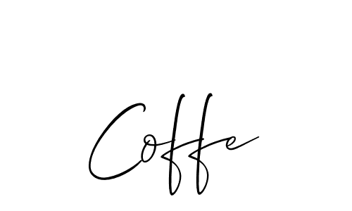 You should practise on your own different ways (Allison_Script) to write your name (Coffe) in signature. don't let someone else do it for you. Coffe signature style 2 images and pictures png