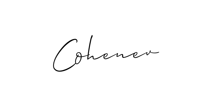 How to make Cohenev name signature. Use Allison_Script style for creating short signs online. This is the latest handwritten sign. Cohenev signature style 2 images and pictures png