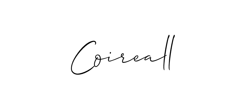 Allison_Script is a professional signature style that is perfect for those who want to add a touch of class to their signature. It is also a great choice for those who want to make their signature more unique. Get Coireall name to fancy signature for free. Coireall signature style 2 images and pictures png