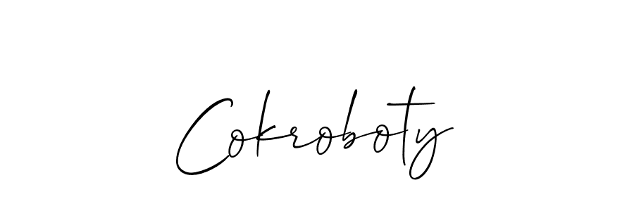 Make a beautiful signature design for name Cokroboty. With this signature (Allison_Script) style, you can create a handwritten signature for free. Cokroboty signature style 2 images and pictures png