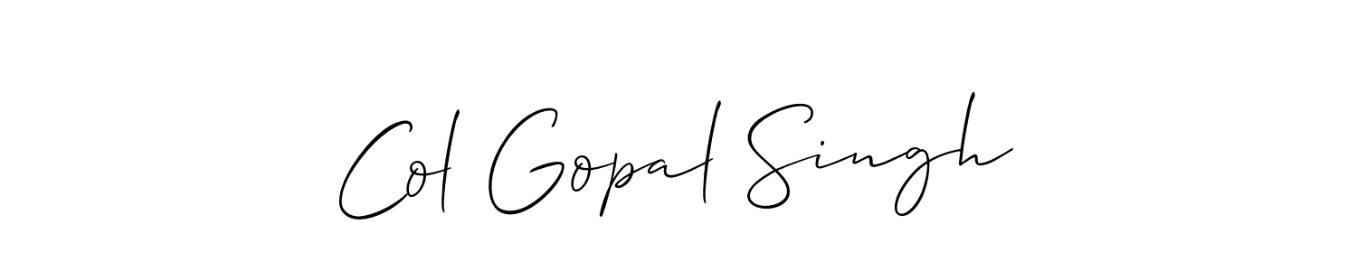 Col Gopal Singh stylish signature style. Best Handwritten Sign (Allison_Script) for my name. Handwritten Signature Collection Ideas for my name Col Gopal Singh. Col Gopal Singh signature style 2 images and pictures png