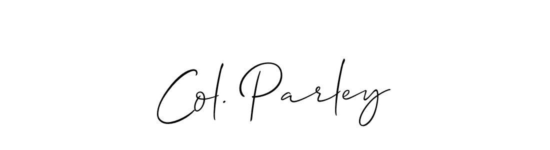 How to make Col. Parley name signature. Use Allison_Script style for creating short signs online. This is the latest handwritten sign. Col. Parley signature style 2 images and pictures png