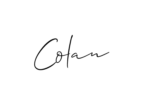 Design your own signature with our free online signature maker. With this signature software, you can create a handwritten (Allison_Script) signature for name Colan. Colan signature style 2 images and pictures png