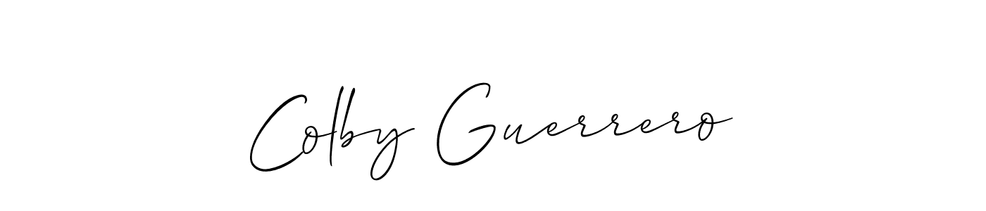 Allison_Script is a professional signature style that is perfect for those who want to add a touch of class to their signature. It is also a great choice for those who want to make their signature more unique. Get Colby Guerrero name to fancy signature for free. Colby Guerrero signature style 2 images and pictures png