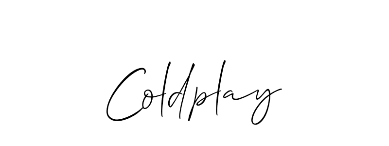 Use a signature maker to create a handwritten signature online. With this signature software, you can design (Allison_Script) your own signature for name Coldplay. Coldplay signature style 2 images and pictures png