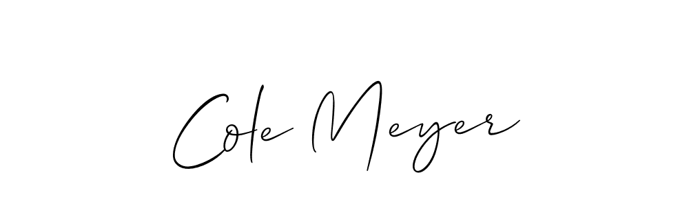 It looks lik you need a new signature style for name Cole Meyer. Design unique handwritten (Allison_Script) signature with our free signature maker in just a few clicks. Cole Meyer signature style 2 images and pictures png