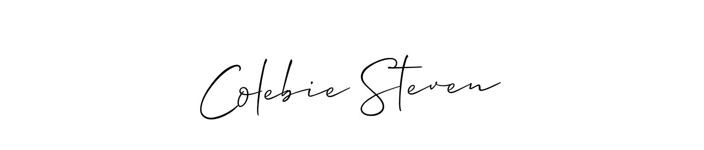 How to make Colebie Steven signature? Allison_Script is a professional autograph style. Create handwritten signature for Colebie Steven name. Colebie Steven signature style 2 images and pictures png