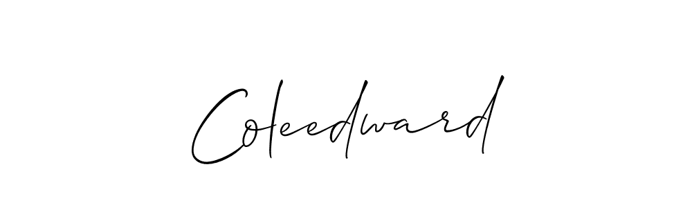 Allison_Script is a professional signature style that is perfect for those who want to add a touch of class to their signature. It is also a great choice for those who want to make their signature more unique. Get Coleedward name to fancy signature for free. Coleedward signature style 2 images and pictures png