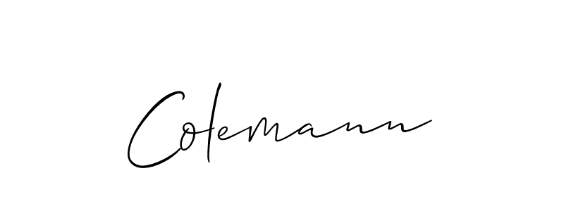 Design your own signature with our free online signature maker. With this signature software, you can create a handwritten (Allison_Script) signature for name Colemann. Colemann signature style 2 images and pictures png