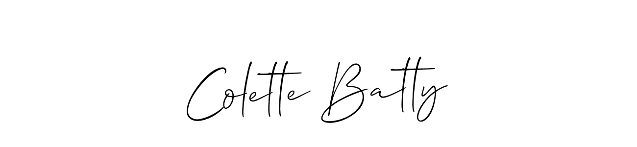 Colette Batty stylish signature style. Best Handwritten Sign (Allison_Script) for my name. Handwritten Signature Collection Ideas for my name Colette Batty. Colette Batty signature style 2 images and pictures png