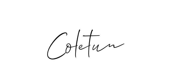 Allison_Script is a professional signature style that is perfect for those who want to add a touch of class to their signature. It is also a great choice for those who want to make their signature more unique. Get Coletun name to fancy signature for free. Coletun signature style 2 images and pictures png