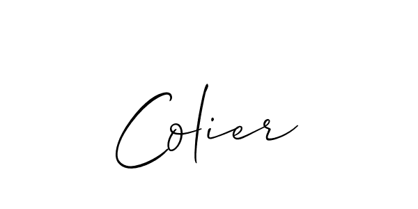 Create a beautiful signature design for name Colier. With this signature (Allison_Script) fonts, you can make a handwritten signature for free. Colier signature style 2 images and pictures png