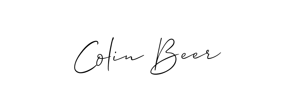 You should practise on your own different ways (Allison_Script) to write your name (Colin Beer) in signature. don't let someone else do it for you. Colin Beer signature style 2 images and pictures png
