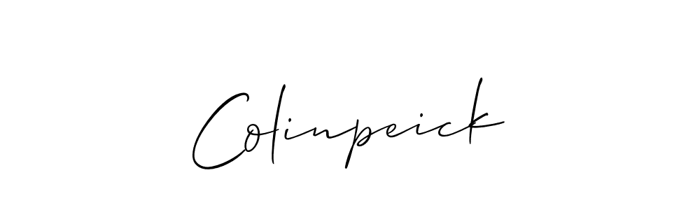 How to make Colinpeick name signature. Use Allison_Script style for creating short signs online. This is the latest handwritten sign. Colinpeick signature style 2 images and pictures png