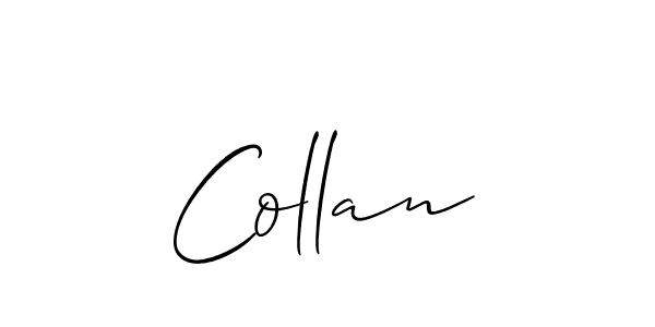 Allison_Script is a professional signature style that is perfect for those who want to add a touch of class to their signature. It is also a great choice for those who want to make their signature more unique. Get Collan name to fancy signature for free. Collan signature style 2 images and pictures png