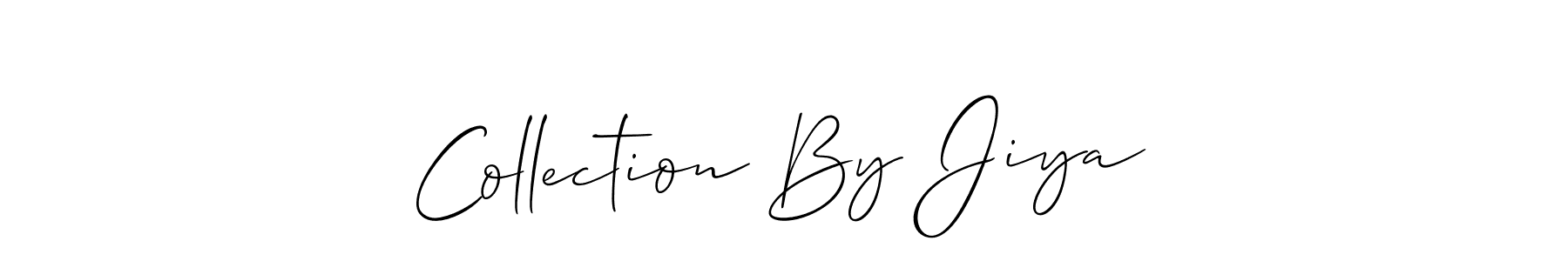 The best way (Allison_Script) to make a short signature is to pick only two or three words in your name. The name Collection By Jiya include a total of six letters. For converting this name. Collection By Jiya signature style 2 images and pictures png