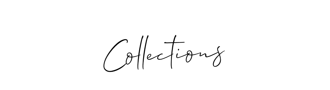 Make a beautiful signature design for name Collections. With this signature (Allison_Script) style, you can create a handwritten signature for free. Collections signature style 2 images and pictures png