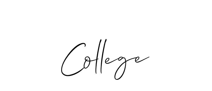 Similarly Allison_Script is the best handwritten signature design. Signature creator online .You can use it as an online autograph creator for name College. College signature style 2 images and pictures png