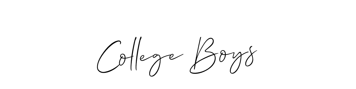 It looks lik you need a new signature style for name College Boys. Design unique handwritten (Allison_Script) signature with our free signature maker in just a few clicks. College Boys signature style 2 images and pictures png