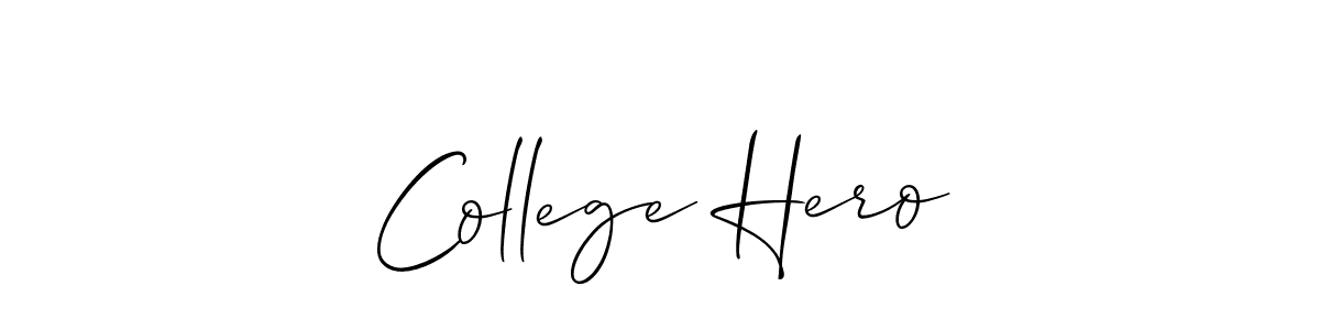Make a beautiful signature design for name College Hero. Use this online signature maker to create a handwritten signature for free. College Hero signature style 2 images and pictures png