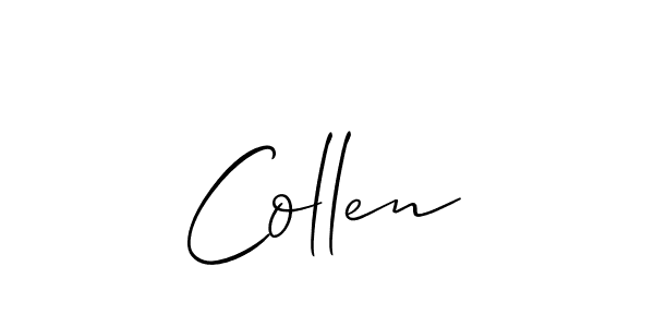 Create a beautiful signature design for name Collen. With this signature (Allison_Script) fonts, you can make a handwritten signature for free. Collen signature style 2 images and pictures png