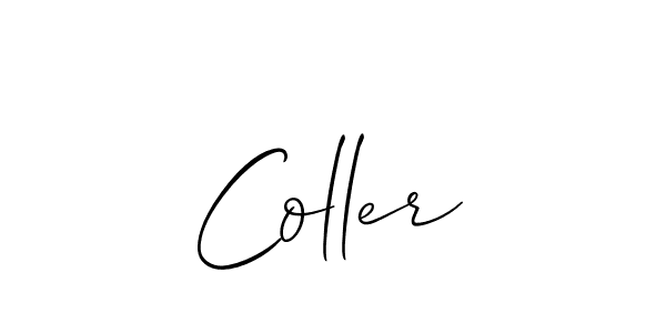 if you are searching for the best signature style for your name Coller. so please give up your signature search. here we have designed multiple signature styles  using Allison_Script. Coller signature style 2 images and pictures png