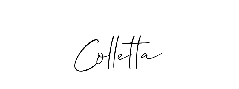 You can use this online signature creator to create a handwritten signature for the name Colletta. This is the best online autograph maker. Colletta signature style 2 images and pictures png