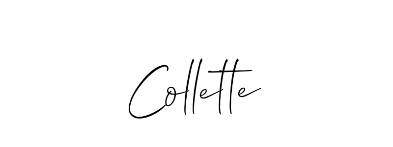 Design your own signature with our free online signature maker. With this signature software, you can create a handwritten (Allison_Script) signature for name Collette. Collette signature style 2 images and pictures png