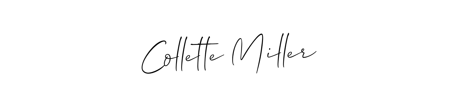 Create a beautiful signature design for name Collette Miller. With this signature (Allison_Script) fonts, you can make a handwritten signature for free. Collette Miller signature style 2 images and pictures png