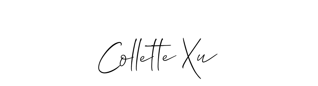Similarly Allison_Script is the best handwritten signature design. Signature creator online .You can use it as an online autograph creator for name Collette Xu. Collette Xu signature style 2 images and pictures png