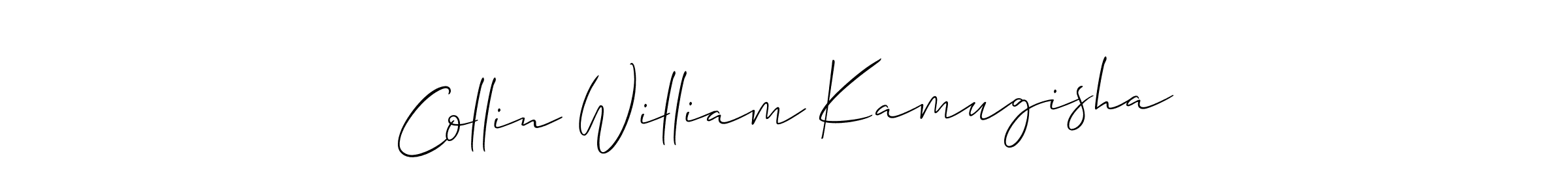 Similarly Allison_Script is the best handwritten signature design. Signature creator online .You can use it as an online autograph creator for name Collin William Kamugisha. Collin William Kamugisha signature style 2 images and pictures png