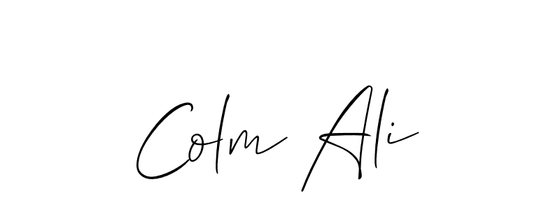 Also You can easily find your signature by using the search form. We will create Colm Ali name handwritten signature images for you free of cost using Allison_Script sign style. Colm Ali signature style 2 images and pictures png