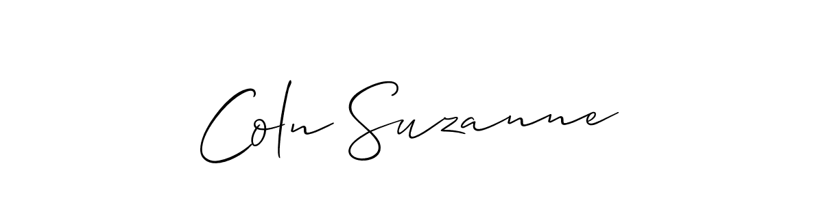 The best way (Allison_Script) to make a short signature is to pick only two or three words in your name. The name Coln Suzanne include a total of six letters. For converting this name. Coln Suzanne signature style 2 images and pictures png