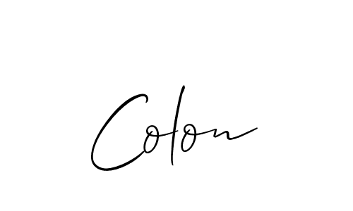 Make a beautiful signature design for name Colon. With this signature (Allison_Script) style, you can create a handwritten signature for free. Colon signature style 2 images and pictures png