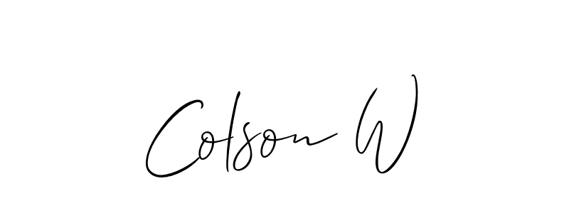 Also we have Colson W name is the best signature style. Create professional handwritten signature collection using Allison_Script autograph style. Colson W signature style 2 images and pictures png