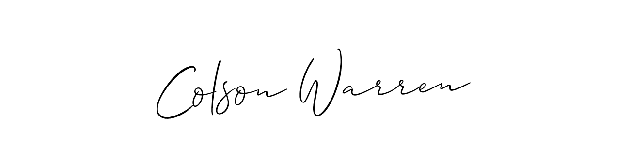 You should practise on your own different ways (Allison_Script) to write your name (Colson Warren) in signature. don't let someone else do it for you. Colson Warren signature style 2 images and pictures png