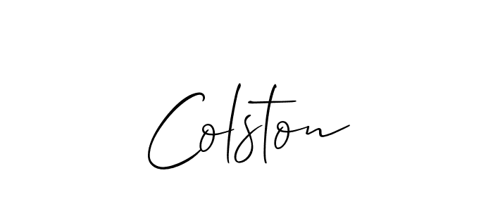 Use a signature maker to create a handwritten signature online. With this signature software, you can design (Allison_Script) your own signature for name Colston. Colston signature style 2 images and pictures png